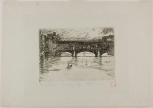 Ponte Vecchio, placa destruida de Otto Henry Bacher