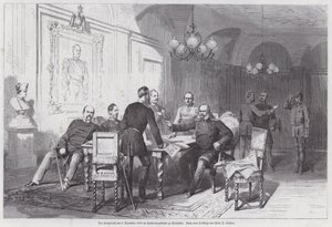 Comandantes del ejército prusiano celebrando un consejo de guerra en Versalles, Guerra Franco-Prusiana, 6 de diciembre de 1870 de Otto Johann Heinrich Heyden