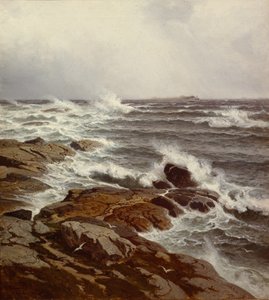 Parte de la costa (óleo sobre lienzo) de Otto Ludvig Sinding