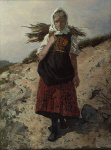 Leña recogida (óleo sobre lienzo) de Otto Ludvig Sinding
