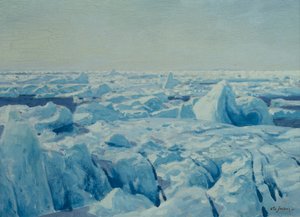 Paquete de hielo (óleo sobre lienzo)