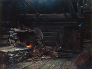 Sala de estar del horno de humo, sartén de Otto Ludvig Sinding