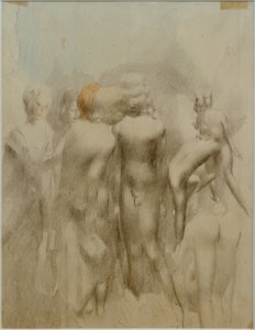 Grupo de niños desnudos al aire libre (Bañistas) de Otto Meyer Amden