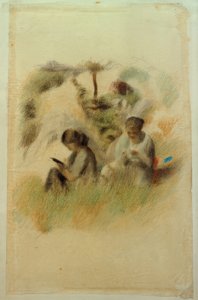 Dos mujeres en el paisaje de Otto Meyer Amden