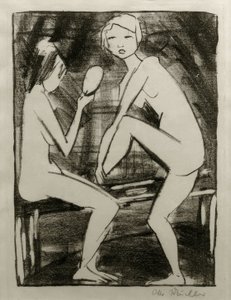 Dos desnudos con espejo de mano II