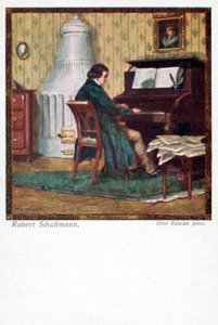 Robert Schumann tocando el piano de Otto Robert Nowak