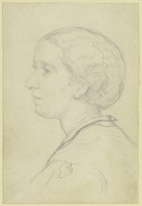 Retrato de Luise Steuerwaldt, futura esposa del artista, de perfil hacia la izquierda de Otto Scholderer
