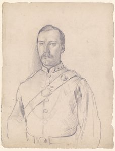 Retrato de un hombre con uniforme, de medio cuerpo de Otto Scholderer