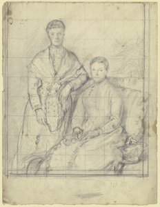 Doble retrato: figura de pie y figura sentada de Otto Scholderer