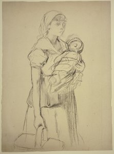 Campesina con niño de Otto Scholderer