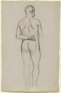 Desnudo masculino de pie visto de espaldas de Otto Scholderer