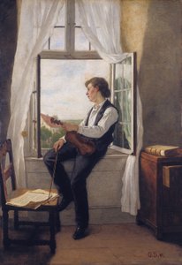 El violinista junto a la ventana de Otto Scholderer