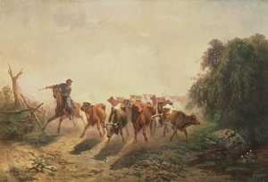 Conductor de ganado de la Unión para el ejército, 1860 de Otto Sommer