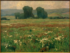 Álamos en pradera floreciente de Otto Ubbelohde