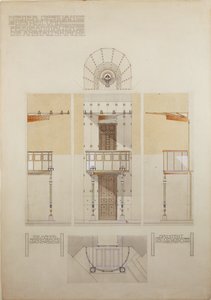 Boceto para el púlpito de la iglesia de Steinhof, el hospital central de Viena para enfermos mentales ... de Otto Wagner