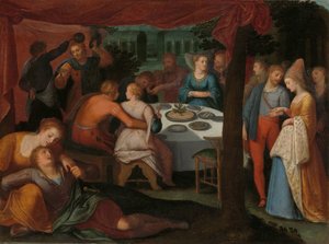 Un banquete nocturno
La cena en el bosque
una de las doce series sobre la insurrección de los batavos contra los romanos de Otto van Veen