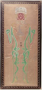 Caligrafía árabe con los nombres de Mahoma, su yerno Alí y los dos hijos de Alí, Hassan y Hussein de Ottoman School