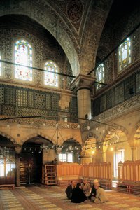 Arquitectura, Arte Otomano: Interior de la Mezquita Azul o Sultanahmet Camii construida por Mehmet Aga (1609-1616). Turquía, Estambul.
