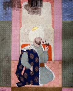 Retrato del Sultán Otomano Mehmet Celebi I (1389-1421) Miniatura del manuscrito 