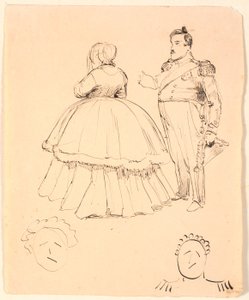 Caricatura de Federico VII y la condesa Danner; abajo de Christian VIII