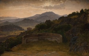 Paisaje cerca de Subiaco. Atardecer