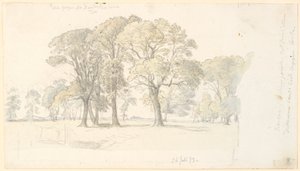 Parte de Jægersborg Dyrehave con árboles aislados de P.C. Skovgaard