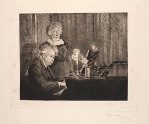 Edvard y Nina Grieg en el piano de Peder Severin Krøyer