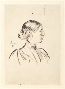 Retrato de Anna Ancher, perfil de Peder Severin Krøyer
