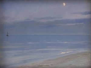 Playa de Skagen a la luz de la luna de Peder Severin Krøyer