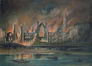 Incendio en las Casas del Parlamento, 16 de octubre de 1834 de P.T. Cameron