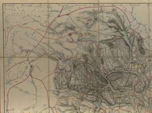 Mapa de la colección de mapas de la Biblioteca Nacional. El mapa fue dibujado a mano (después de 1846) y muestra Telemark de P. A. Munch