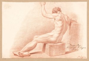 Desnudo masculino sentado, visto de espaldas (3er premio 1807) de P. Luypen