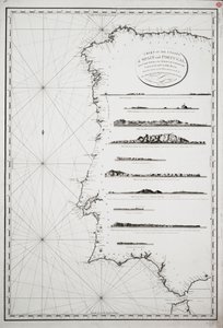 Carta de las costas de España y Portugal, desde el cabo de Pinas hasta el estrecho de Gibraltar, construida y dibujada cuidadosamente a partir de las observaciones más recientes hechas por los oficiales de las armadas francesa y española. de P. Steel
