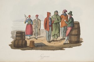 Lazzaroni de Escenas Italianas, representando las Costumbres, Usos y Diversiones de los diferentes Estados de Italia, pub. 1806 de P. van (after) Lerberghi