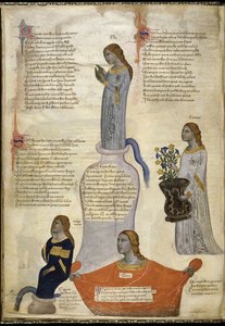 Cuatro Musas de Regia Carmina por Convenevole da Prato