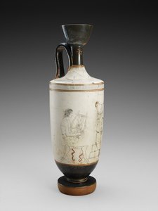 Lekythos de hombro con pintura policromada de escena funeraria, 450-440 a.C. de Painter Houston