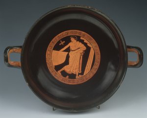 Kylix de figuras rojas, 490-480 a.C. de Painter of the Paris Gigantomachy