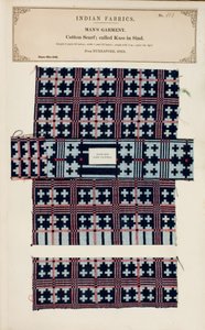 Muestra de bufanda de algodón de Nurrapore en Sind, de La Colección de los Fabricantes de Textiles de la India, por John Forbes Watson, publicado en 1866 de Pakistani School