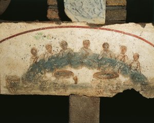Banquete eucarístico, Cubícula de los Sacramentos de Paleo Christian