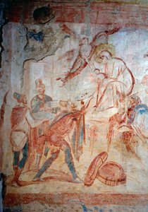 La adoración de los magos. Fresco, siglo VII-IX de Paleo Christian Paleo Christian