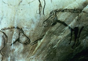 Caballos, pinturas rupestres en la Sala Negra, Magdaleniense (pintura rupestre)