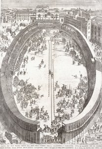 Una gran lámina plegable del Gran Teatro, 1680 de Paolo Amato