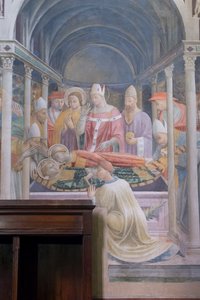 Frescos de la capilla de la asunción de Paolo & Giusto Andrea di (c.1400 50) Uccello