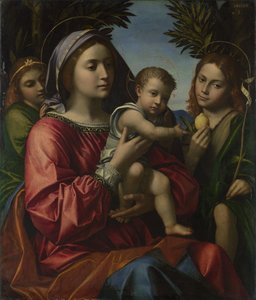 La Virgen y el Niño con el Bautista y un ángel, c. 1516 de Paolo Morando