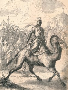 Saladino Escapando en un Dromedario Rápido, 1869 de Paolo Priolo