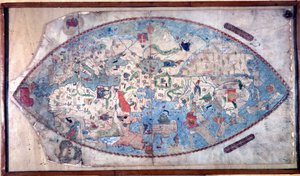 Mapa del mundo de Paolo Toscanelli (1397 - 1497). 1457. Este mapa representa la imagen europea de la Tierra antes del descubrimiento de los grandes continentes. Biblioteca Nacional de Florencia