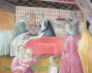 Nacimiento de la Virgen, de la Capilla de la Asunción, 1440 de Paolo Uccello