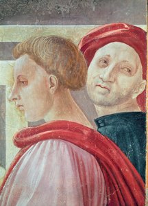 Cabezas de dos hombres, de la Presentación de María en el Templo, 1433-34 (detalle) de Paolo Uccello