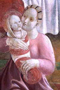 Las vidas de la Virgen y San Esteban (detalle) de Paolo Uccello