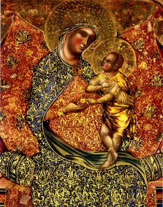 Madonna y el Niño entronizados con dos ángeles de Paolo Veneziano